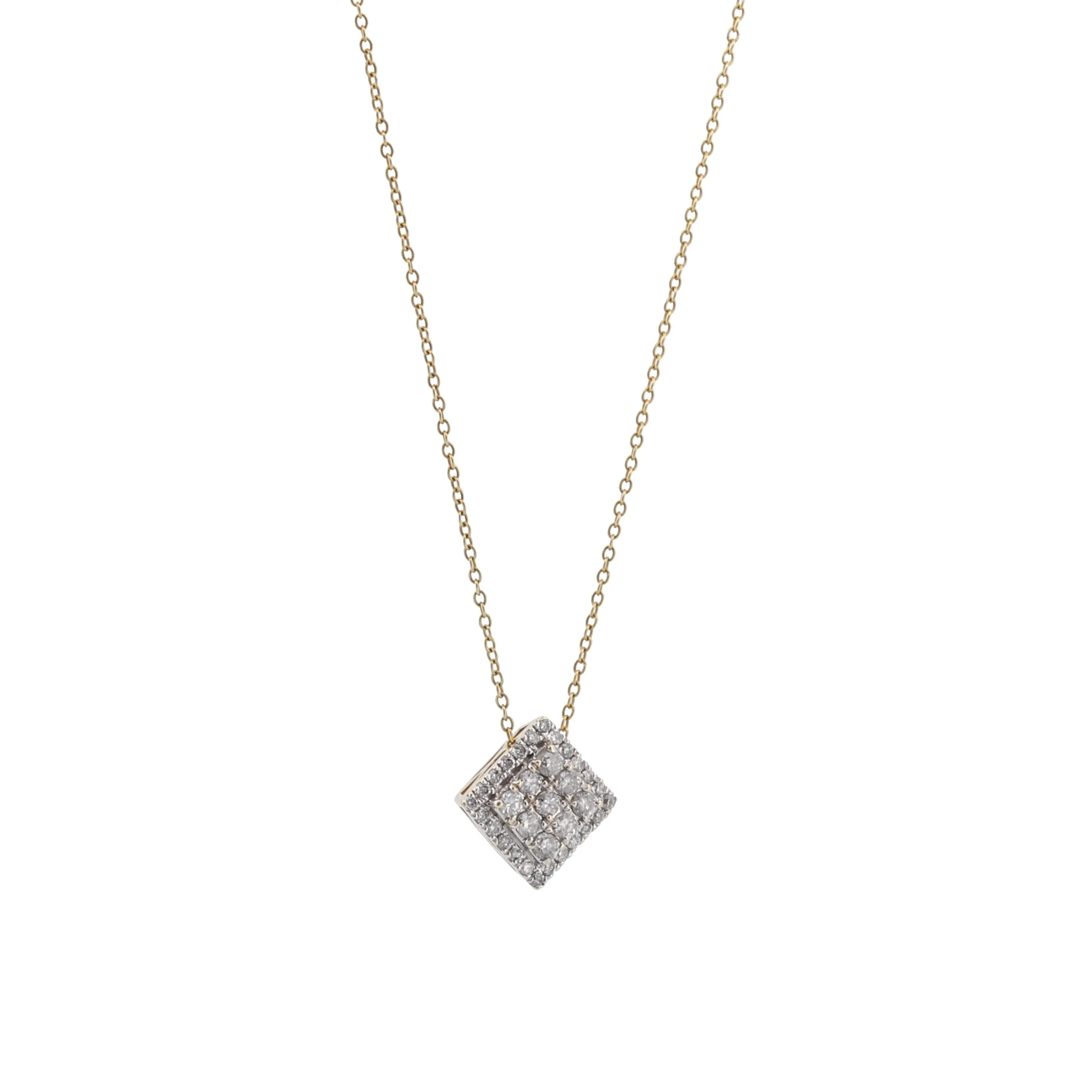 Women's Pave Diamond Pendant Necklace in 14k Yellow Gold