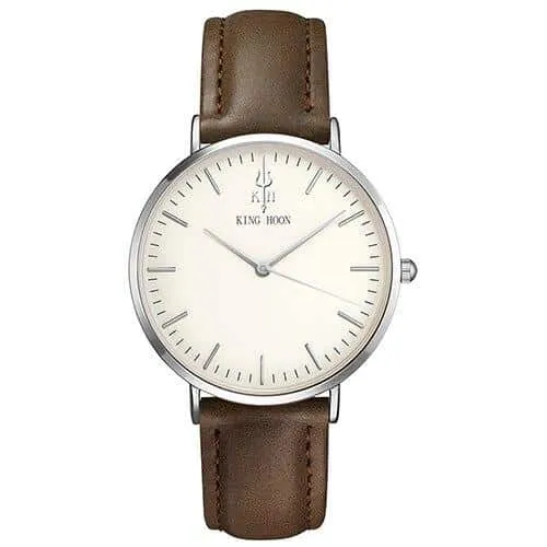 Women's Round Leather Wrist Watches