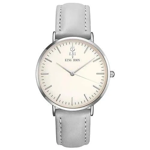 Women's Round Leather Wrist Watches