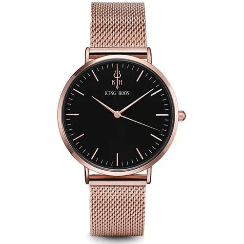 Women's Round Leather Wrist Watches