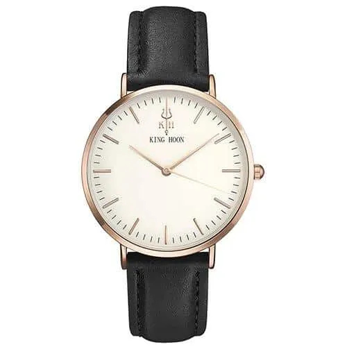 Women's Round Leather Wrist Watches
