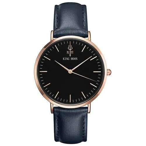 Women's Round Leather Wrist Watches