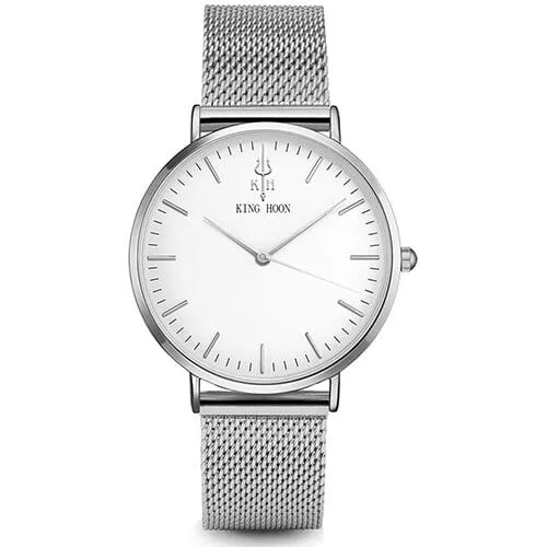 Women's Round Leather Wrist Watches