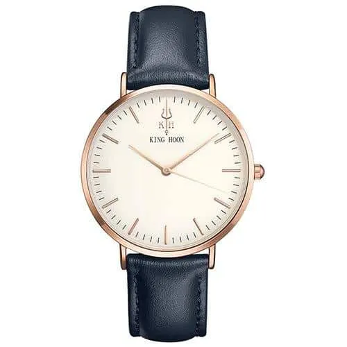 Women's Round Leather Wrist Watches