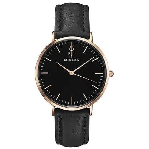 Women's Round Leather Wrist Watches