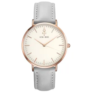 Women's Round Leather Wrist Watches