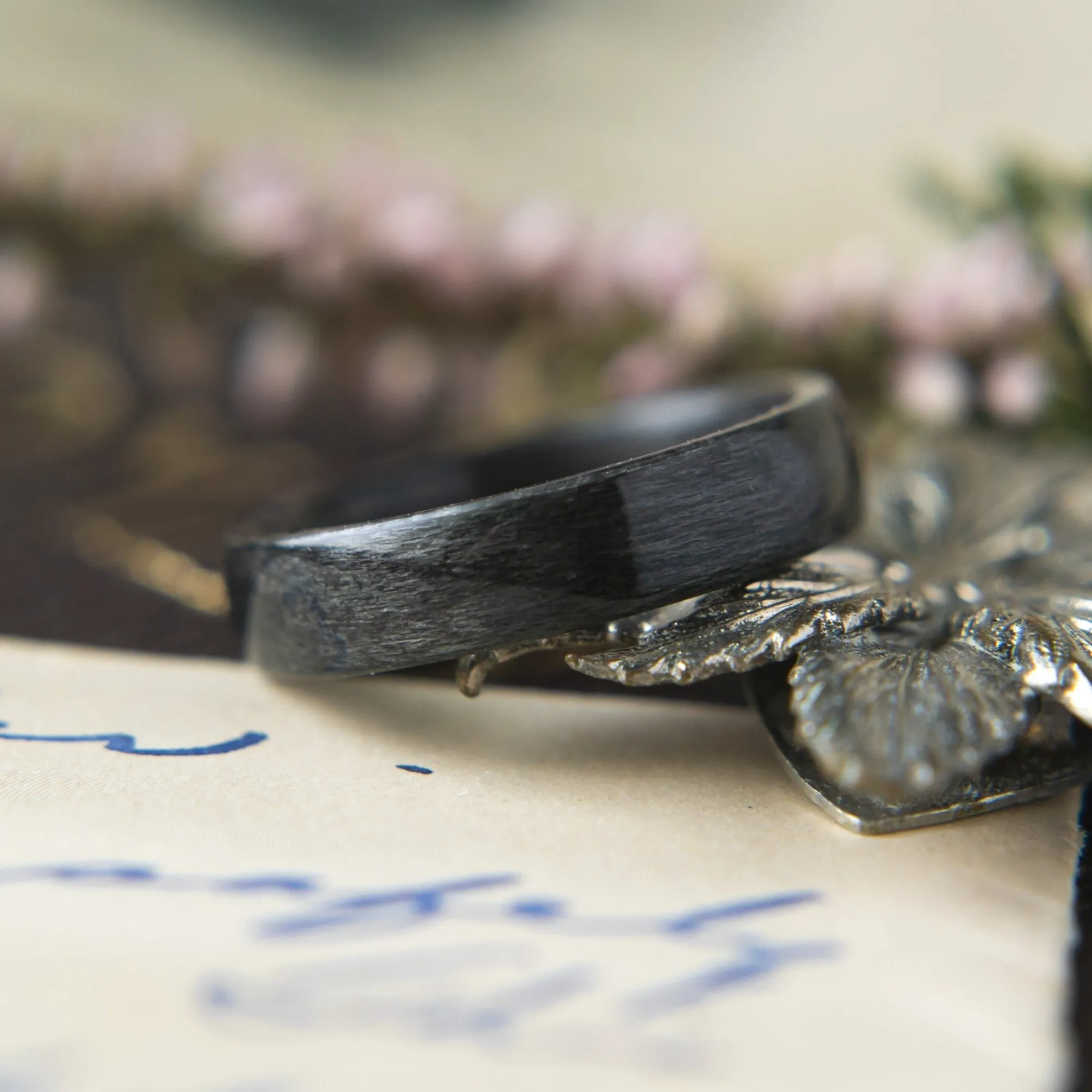 Womens Wedding band in Grey Maple