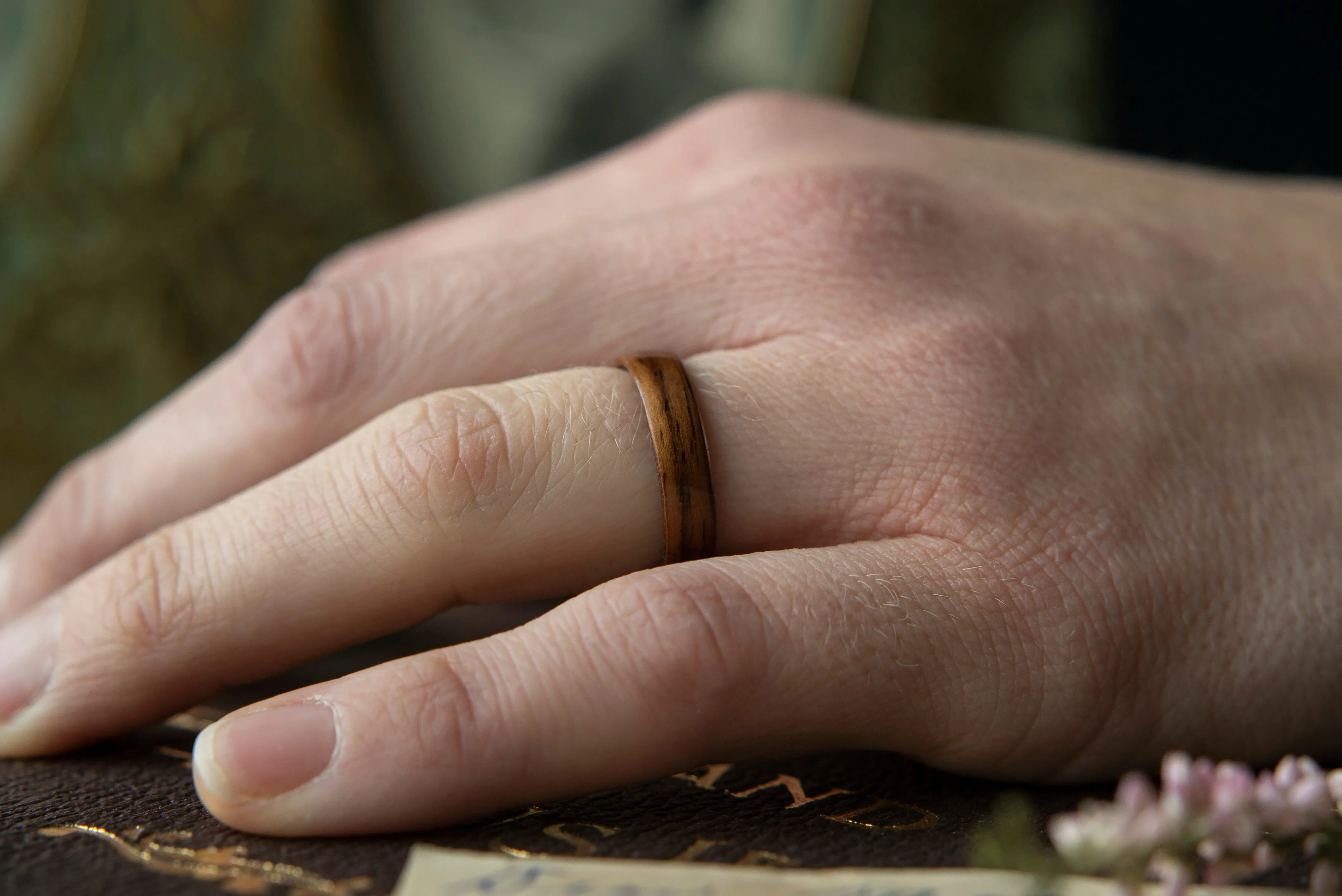 Womens Wedding band in Santos Rosewood.