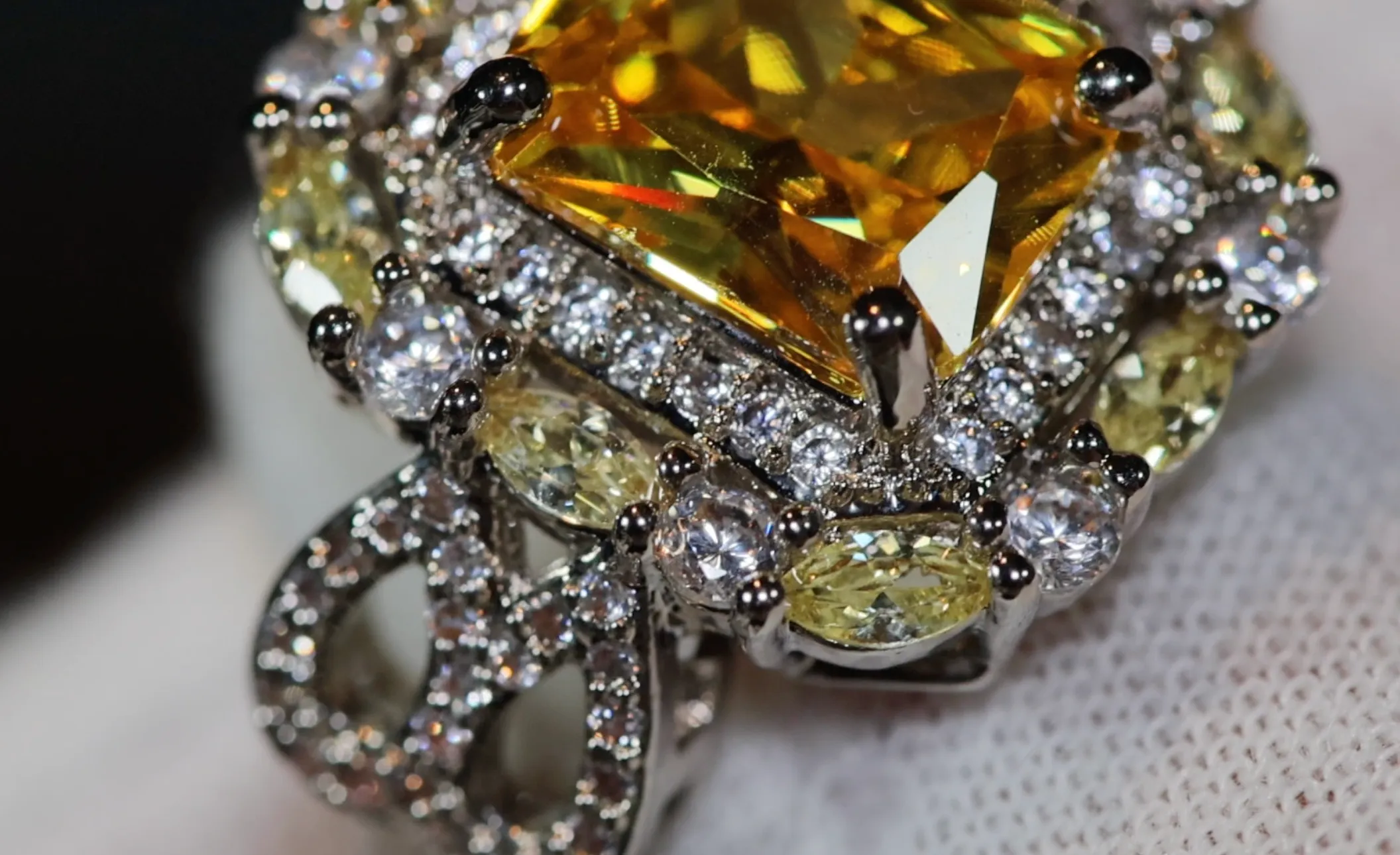 Womens yellow diamond ring, Womens yellow diamond rings, Big yellow diamond ring