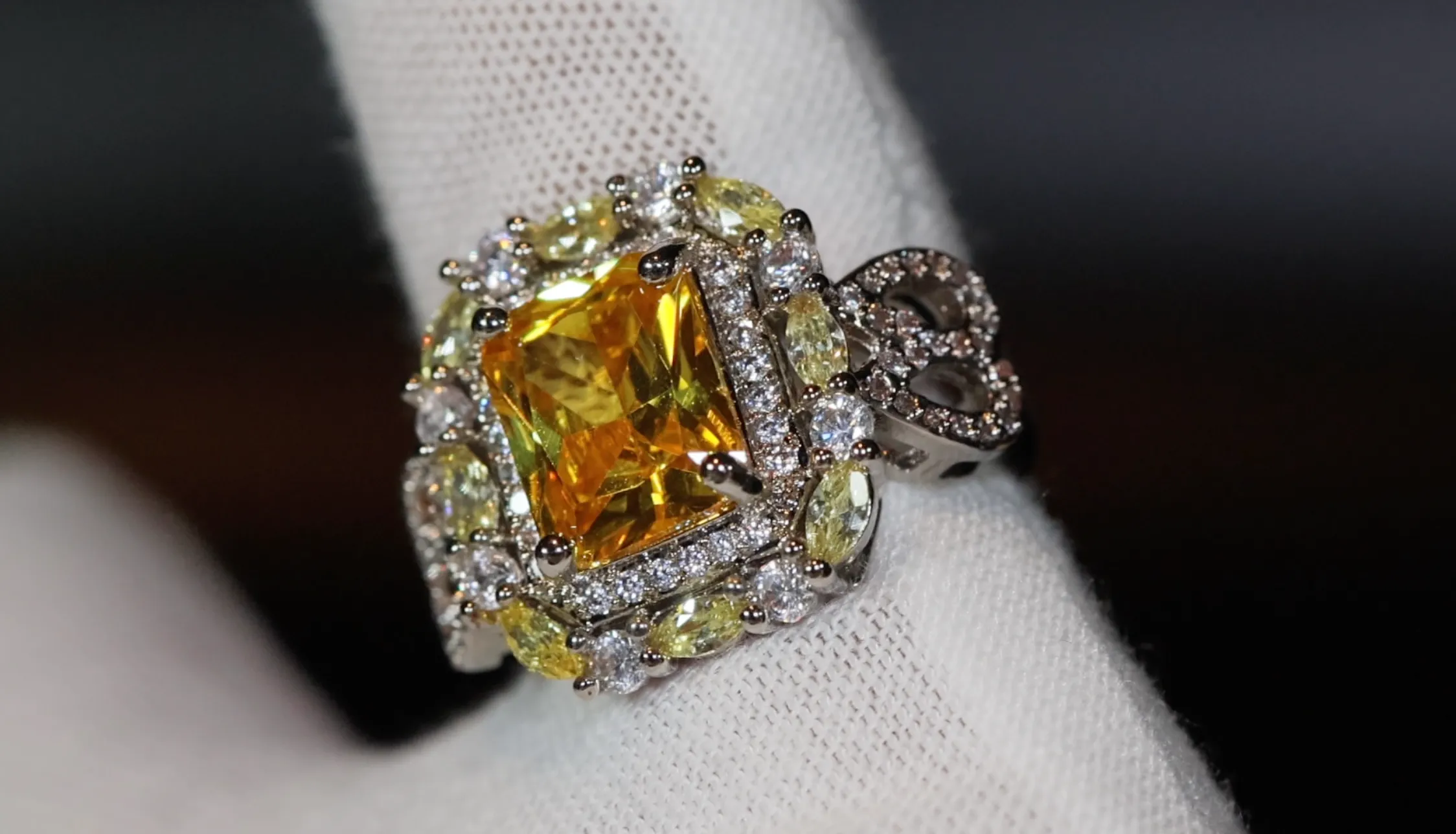 Womens yellow diamond ring, Womens yellow diamond rings, Big yellow diamond ring