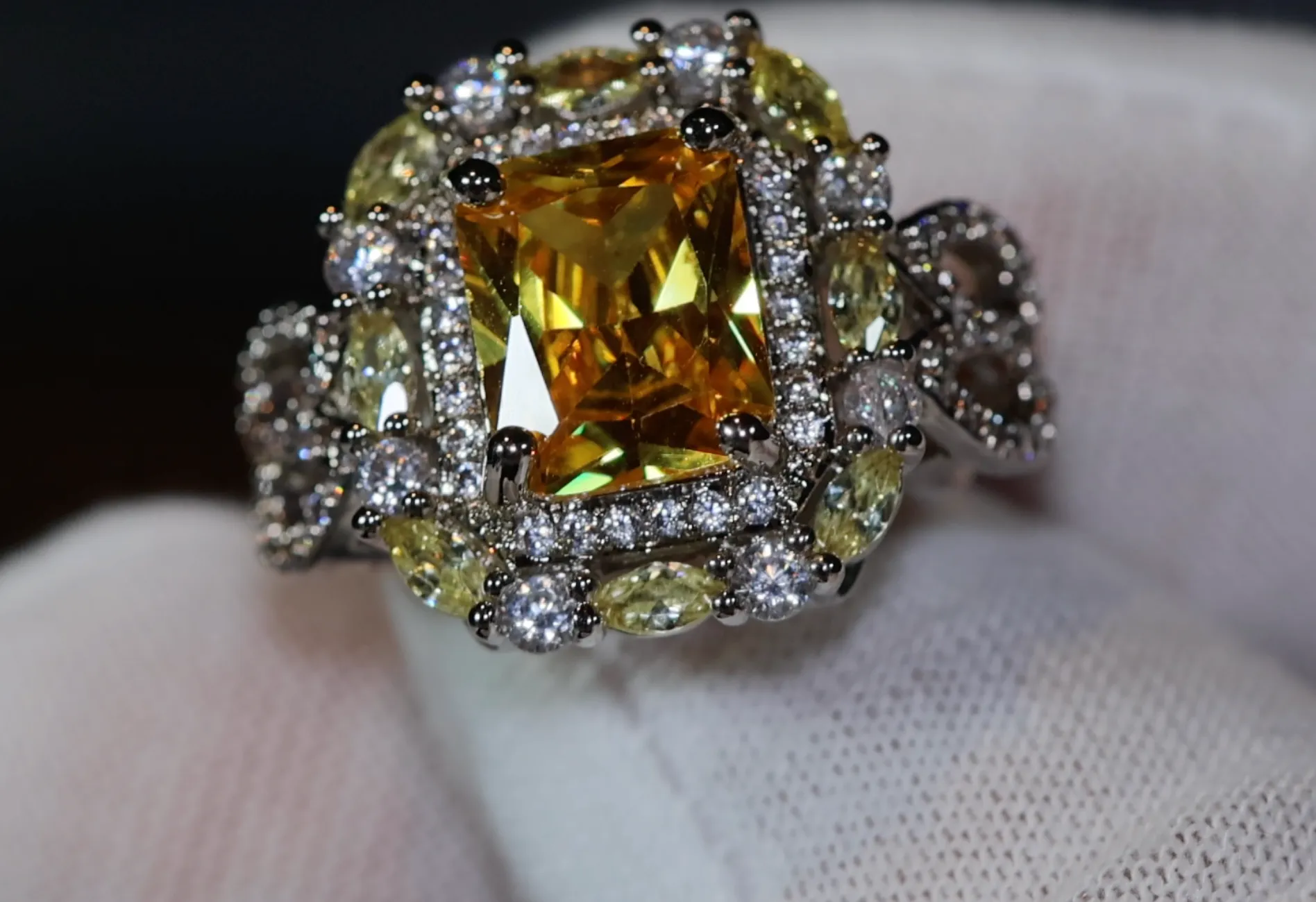 Womens yellow diamond ring, Womens yellow diamond rings, Big yellow diamond ring