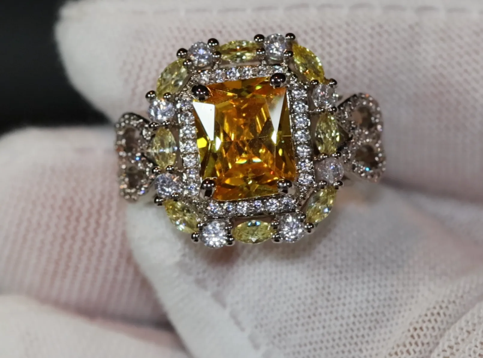 Womens yellow diamond ring, Womens yellow diamond rings, Big yellow diamond ring