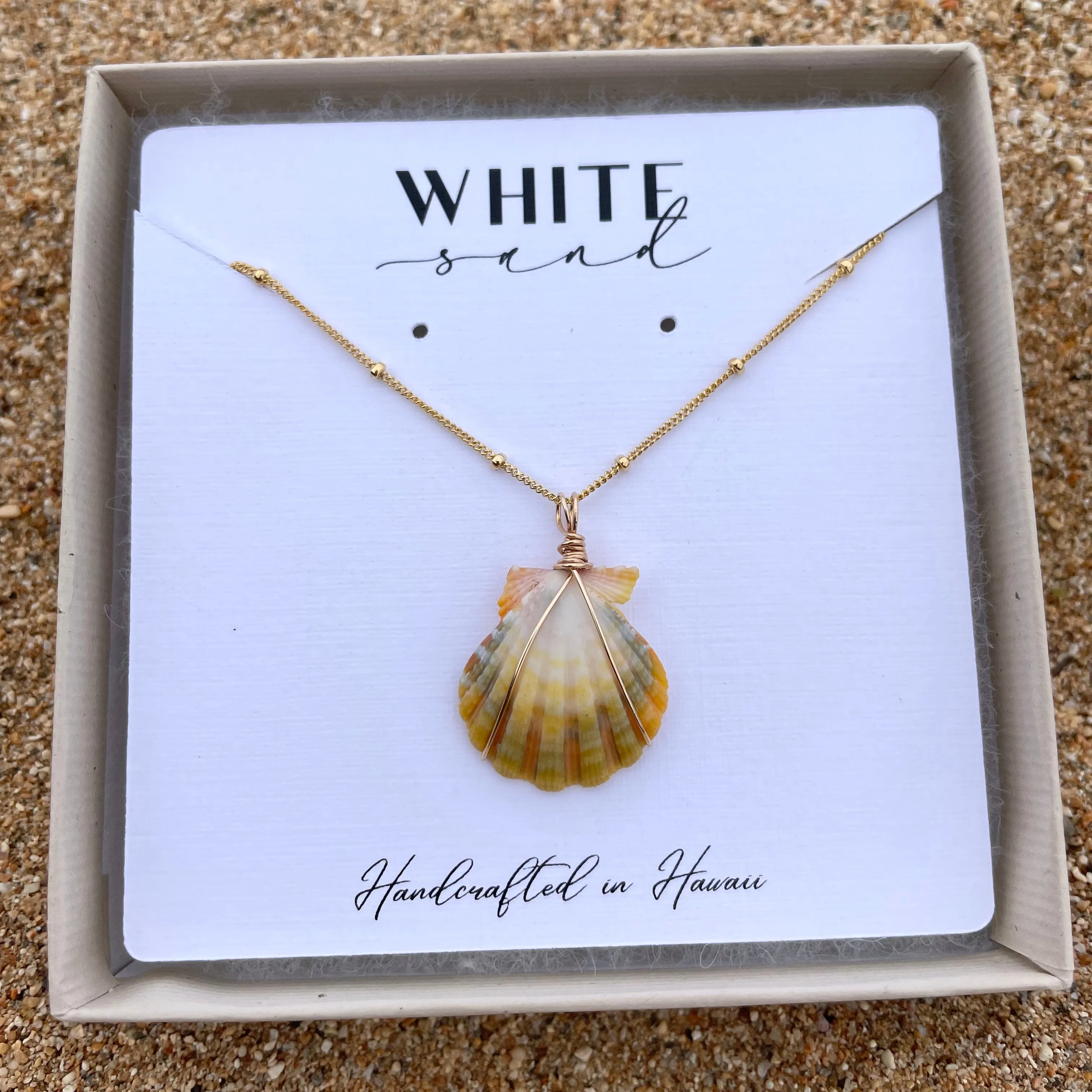 Wrapped Sunrise Shell Necklaces