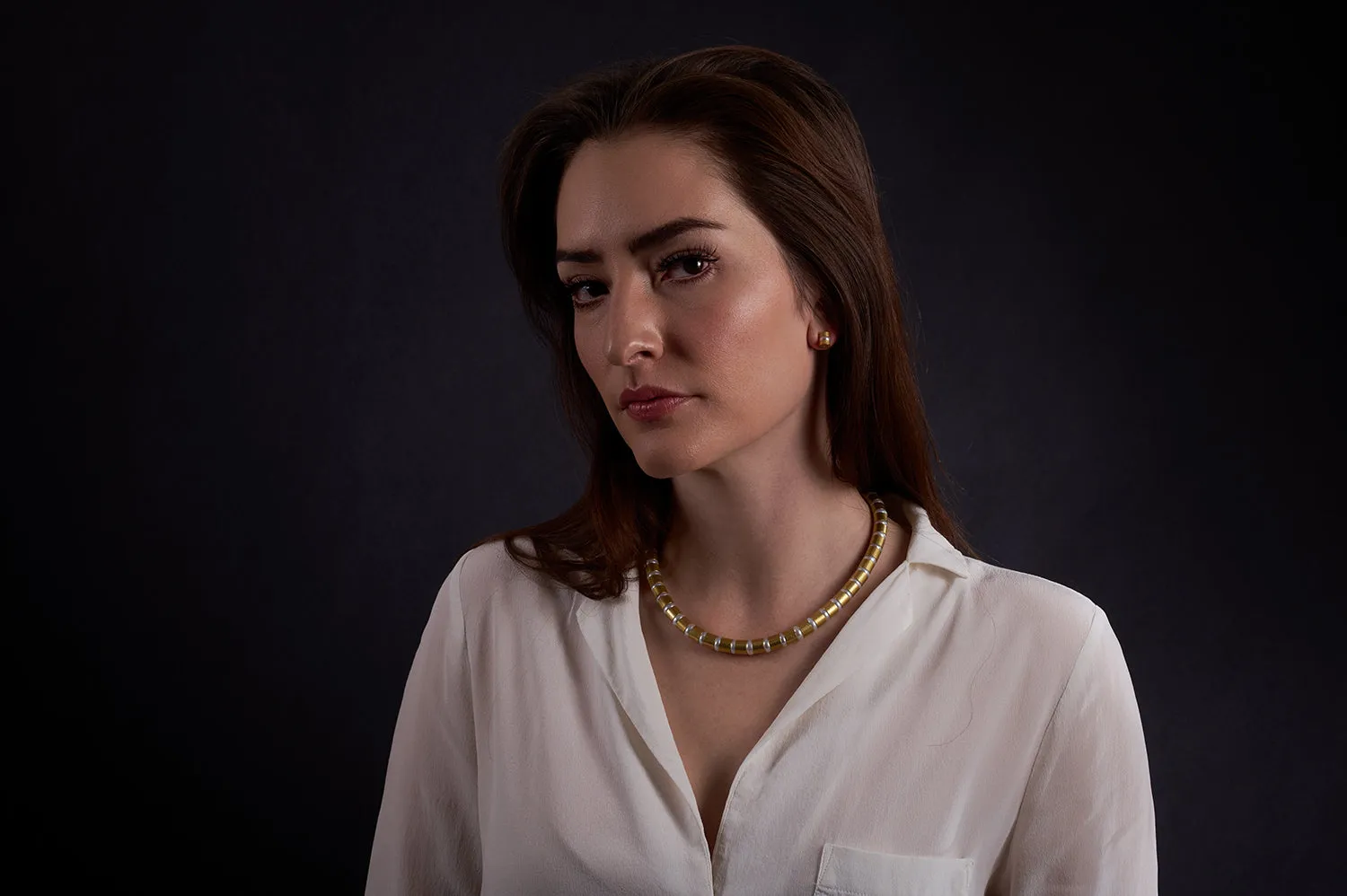 Yellow Gold Collier~8mm Pearl