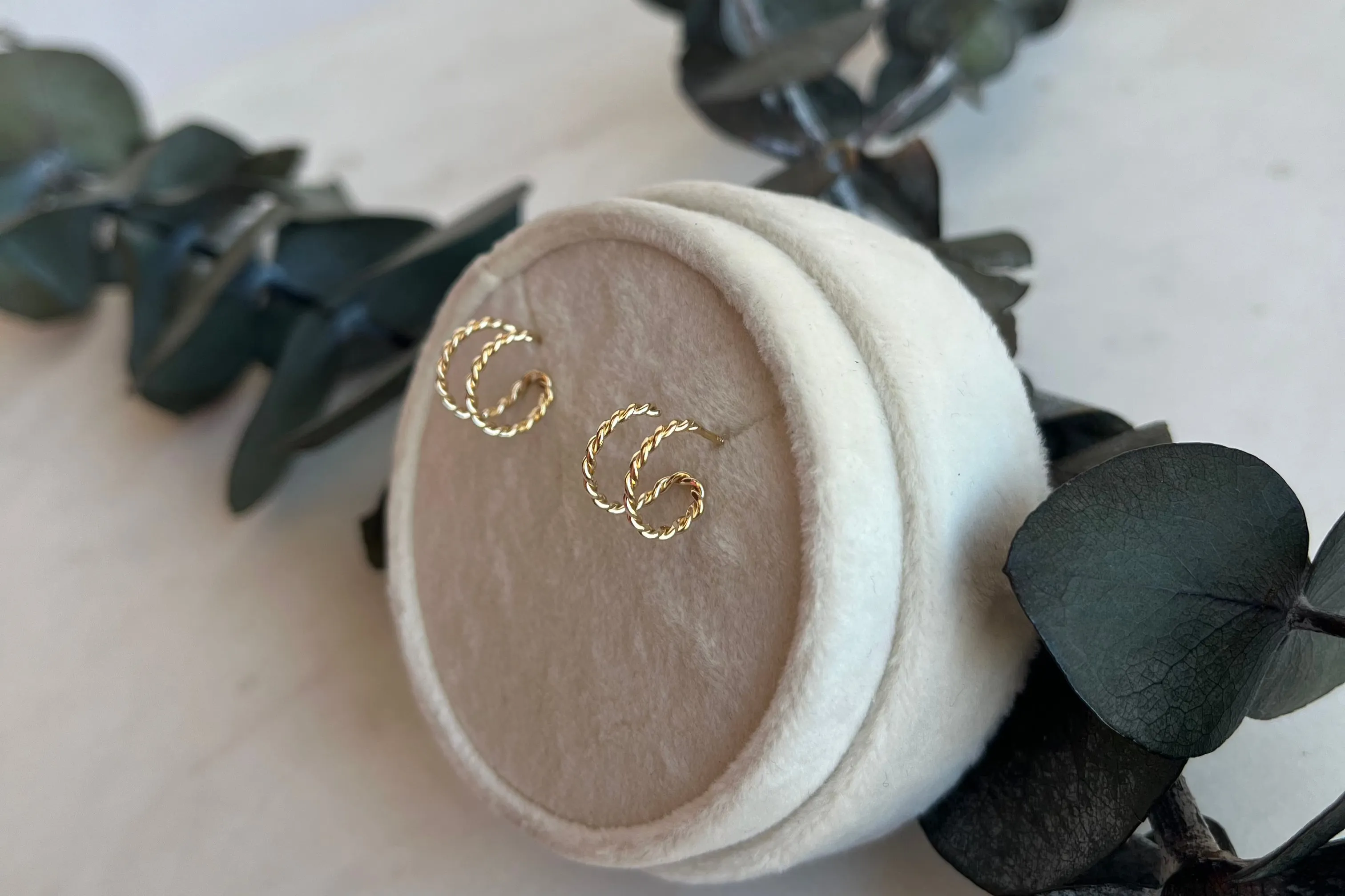 Yellow Gold Double Rope Hoops