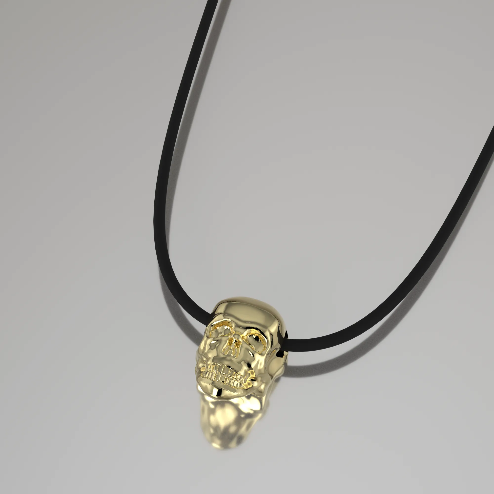 Yellow Gold Skull Necklace