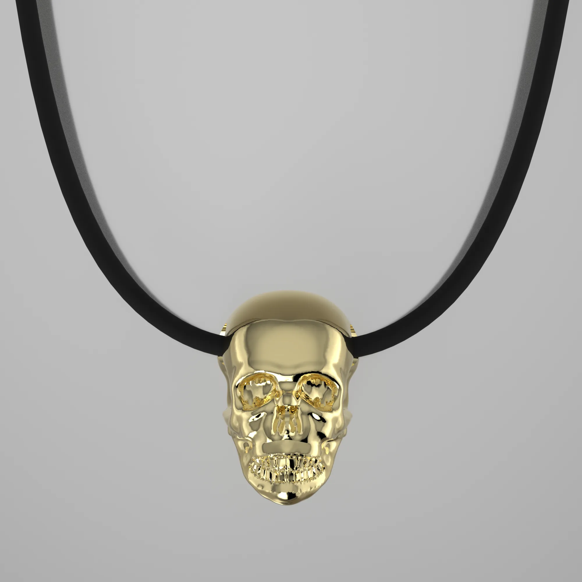 Yellow Gold Skull Necklace
