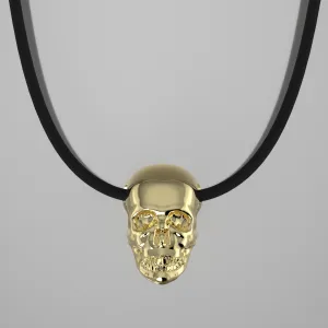 Yellow Gold Skull Necklace