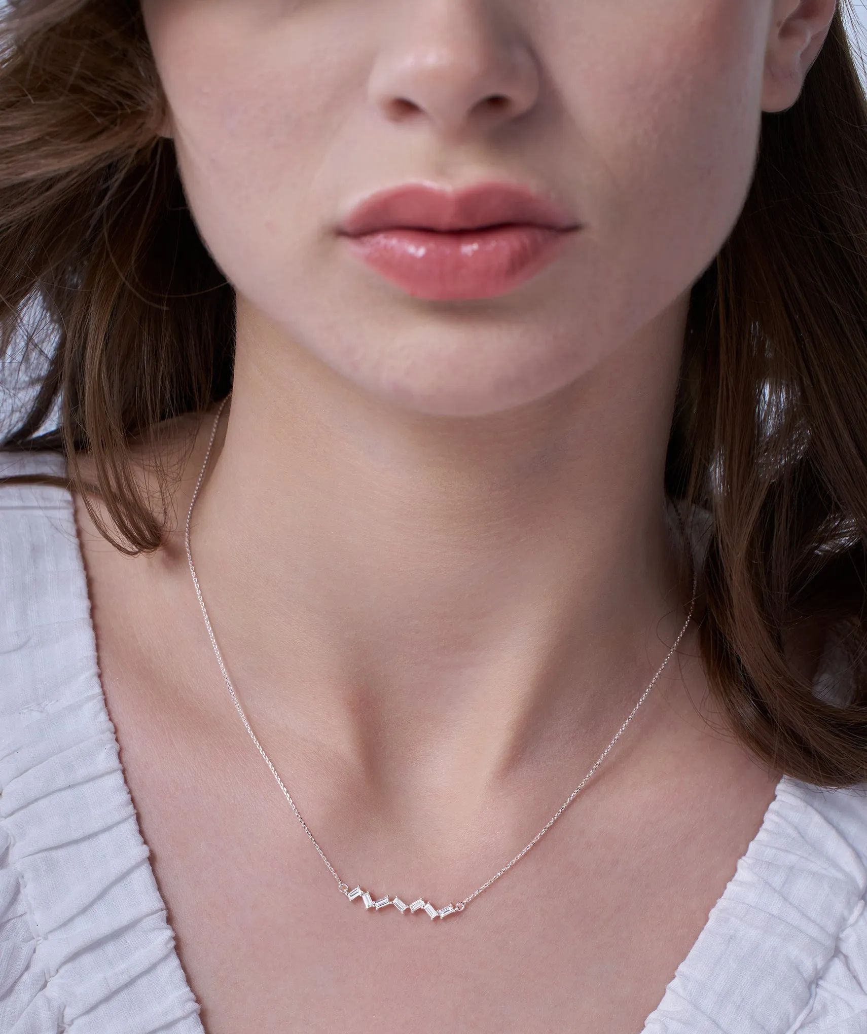 Zig Zag Shine Diamond Necklace