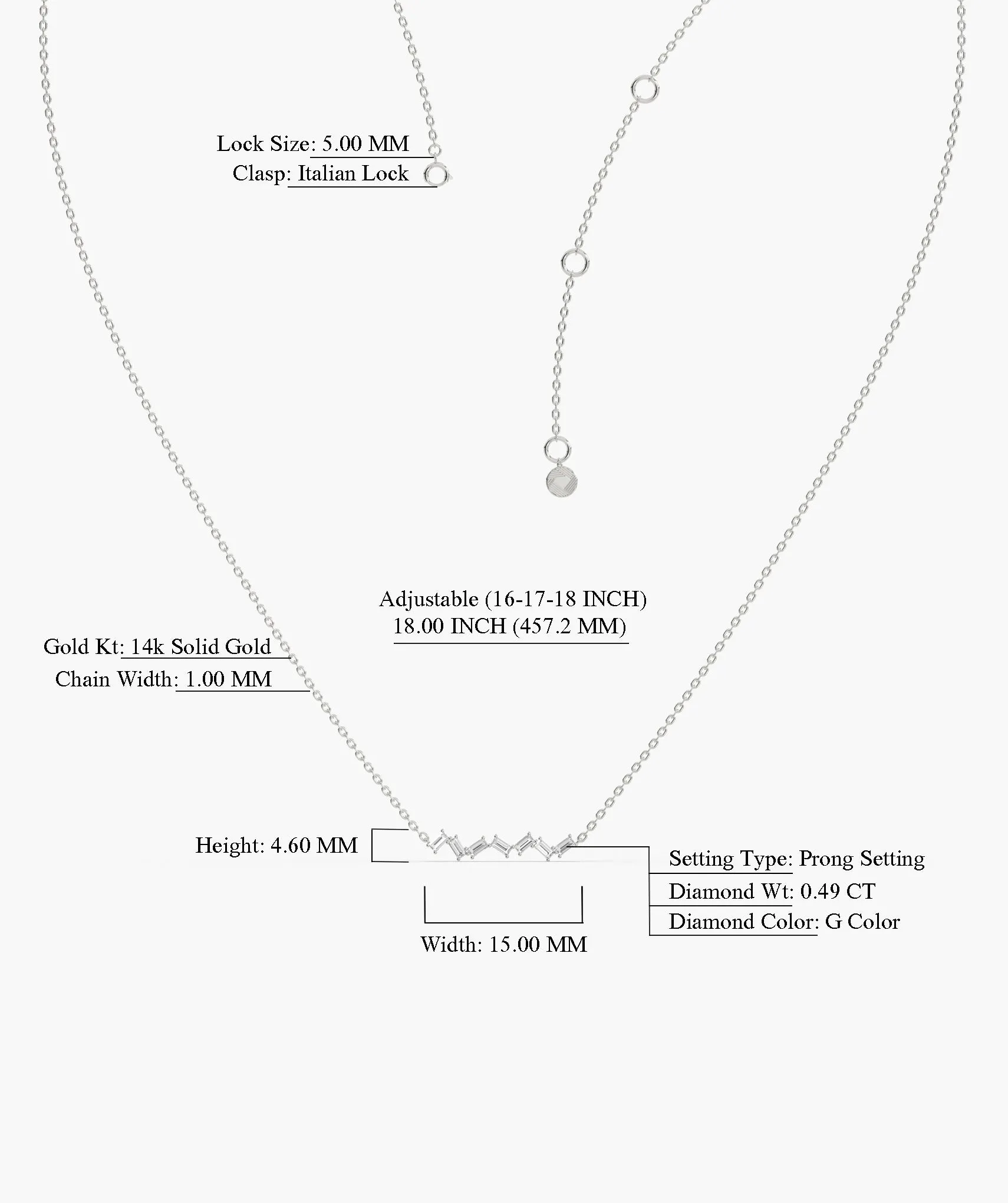 Zig Zag Shine Diamond Necklace