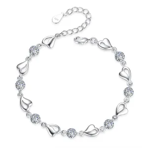 Zircon Heart Bracelet For Women Wedding Party Jewelry