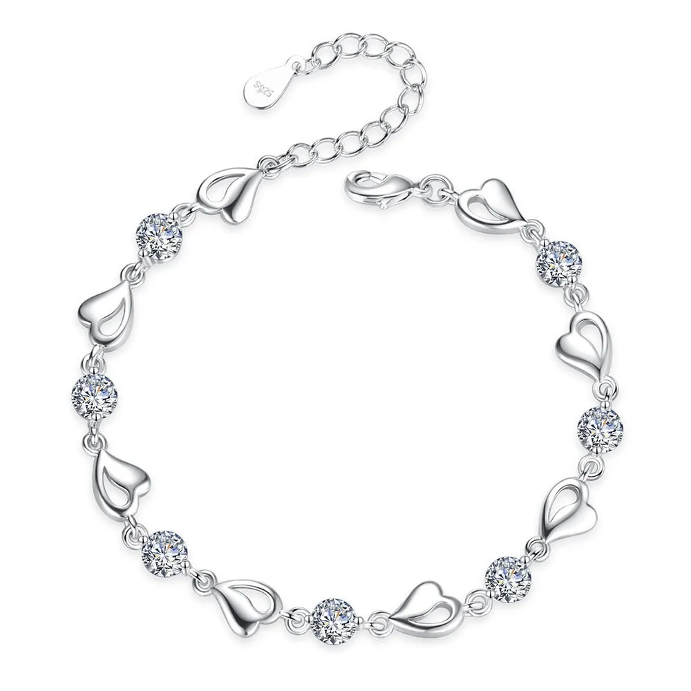 Zircon Heart Bracelet For Women Wedding Party Jewelry