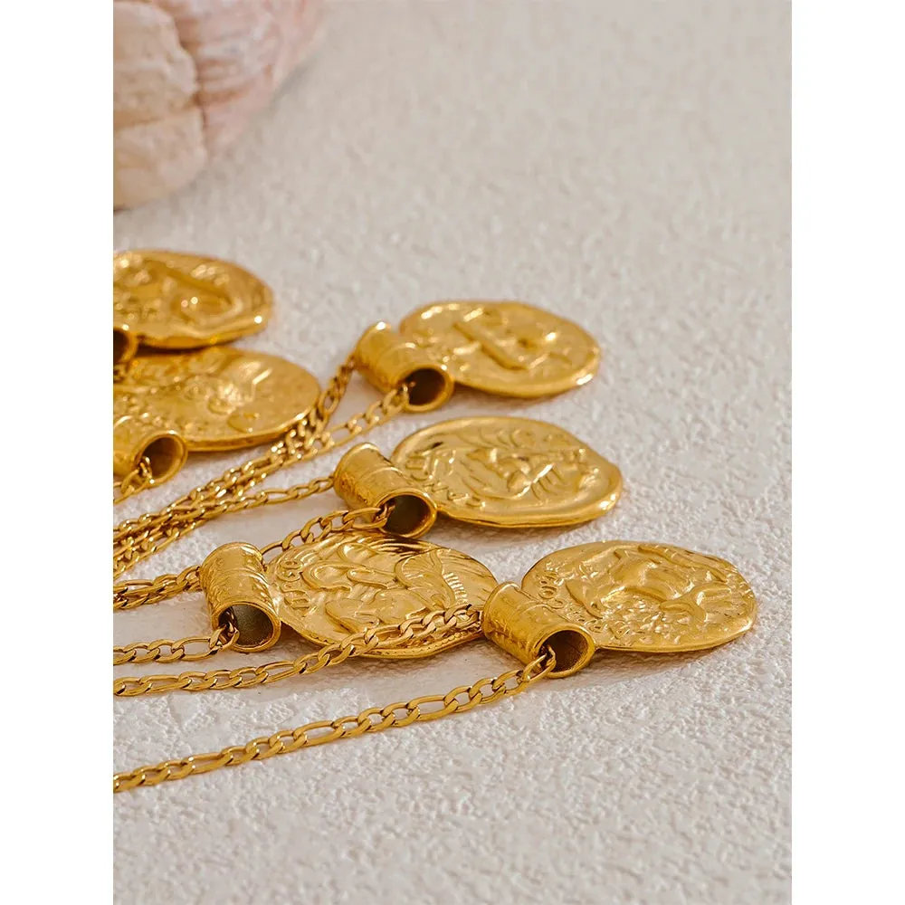 Zodiac Sign Medallion Pendant Necklaces
