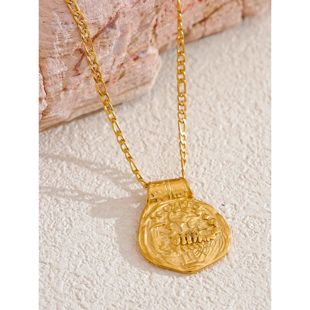 Zodiac Sign Medallion Pendant Necklaces